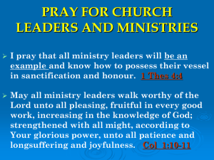 pray for church leaders and ministries