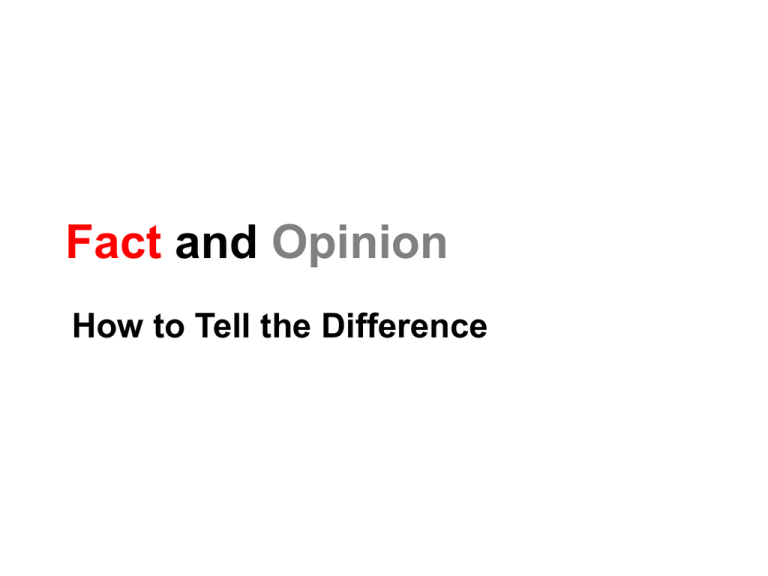 Fact And Opinion Lesson PowerPoint
