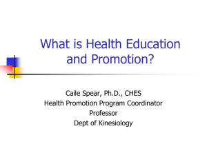 Health Promotion - Department of Kinesiology