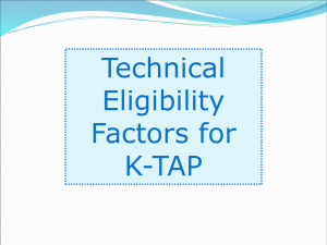 KTAP Technical Eligibility Factors
