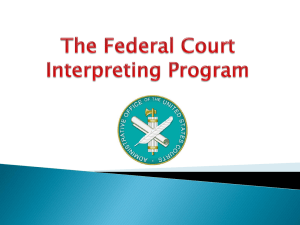 The Federal Court Interpreting Program Presentation