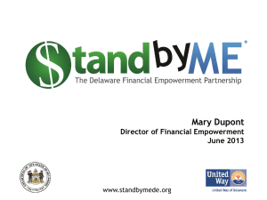 Mary Dupont, Director of Financial Empowerment, State of Delaware
