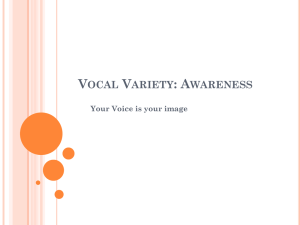 Vocal Variety: Awareness