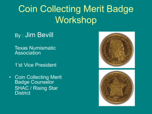 Coin Collecting Merit Badge Workshop