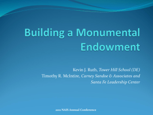 Building a Monumental Endowment - Introit