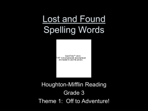 Lost and Found Spelling Words