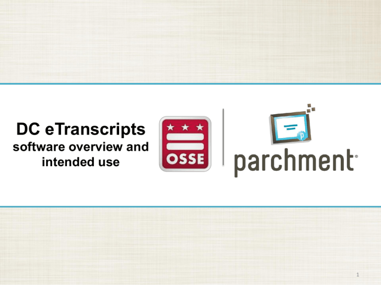 Parchment E Transcript Service Presentation