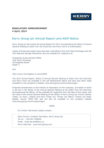 Kerry Group plc Annual Report and AGM Notice