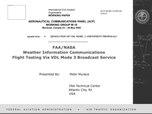 Weather information communications flight testing via VDL Mode 3