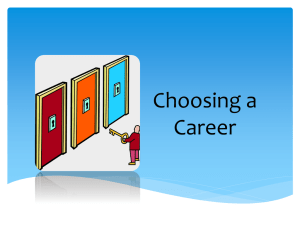Grades 6-9 Choosing a Career