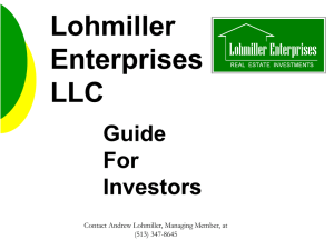 Lohmiller Enterprises Investor`s Guide