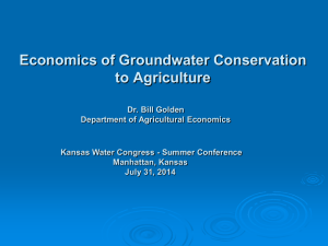 Economics of Groundwater Conservation to Agriculture