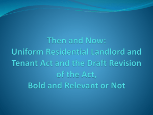 The Uniform Residential Landlord and Tenant Act