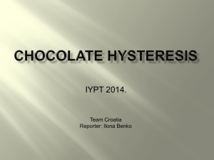 Chocolate hysteresis