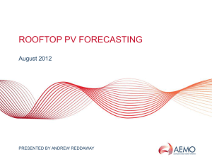 Rooftop Photovoltaic Forecasting Presentation