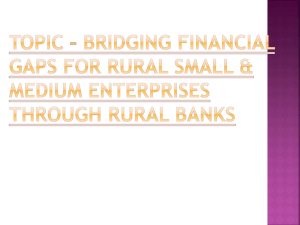 topic – bridging financial gaps for rural small - arb apex bank