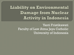 Liability on Environmental Damage from Nuclear Activity in Indonesia