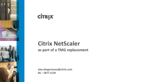 Citrix NetScaler Overview - Open Line Smart Cloud Solutions