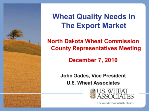 Wheat Quality-Export Market-John Oades, USW