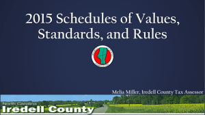 Schedules of Values, Standards, and Rules