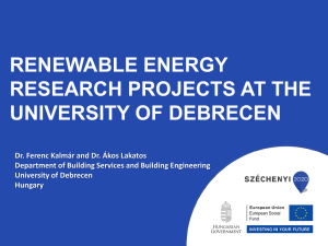 Renewable energy research projects at the University of Debrecen