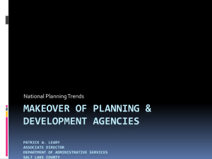 Makeover of planning & development agencies Patrick w