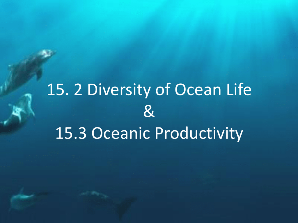  Diversity of Ocean Life &  Oceanic Productivity
