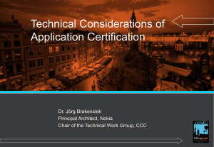 Technical Considerations of Application Certification