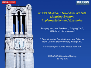 NCSU COAWST Nowcast/Forecast Modeling System
