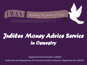 Jubilee Money Advice Service in Oswestry Registered Charity