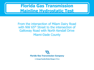 Florida Gas Transmission Mainline Hydrostatic Test