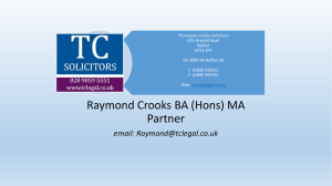 Raymond Crooks BA (Hons) MA