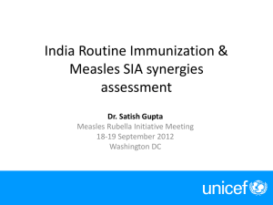 India Routine Immunization & Measles SIA synergies assessment