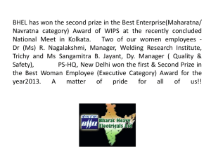 BHEL has won the second prize in the Best Enterprise