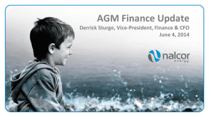 Derrick Sturge: 2013 Financial Performance