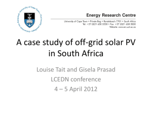 A case study of off-grid solar PV in South Africa