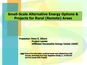 Renewable Energy and Barangay Electrification