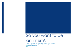 Dr Jen Williams- So You Want to Be an Intern