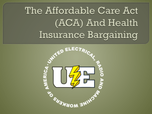 ACA and Health Insurance Bargaining