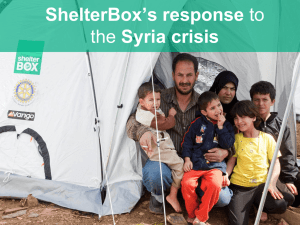 Presentation: ShelterBox`s response to the Syria crisis / 5.9MB