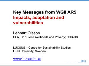 Key Messages from WGII AR5 Impacts, adaptation and