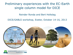 Experiences with the EC-EARTH Single Column model for DICE