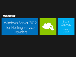 Windows Server 2012 for Hosting Service Provider