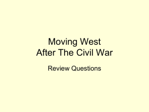 Moving West After The Civil War