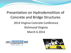 Modified Concrete Suppliers and HTNE Hydro Demolition