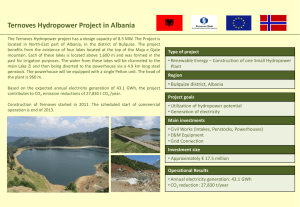 Ternoves Hydropower Project in Albania
