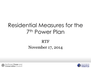 Residential Measures for the 7th Power Plan