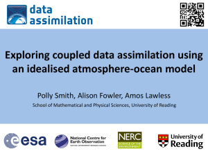Exploring coupled data assimilation using an idealised atmosphere