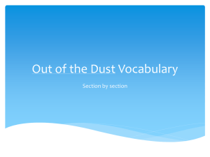 Out of the Dust Vocabulary