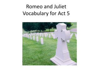 Romeo and Juliet Vocabulary for Act 5